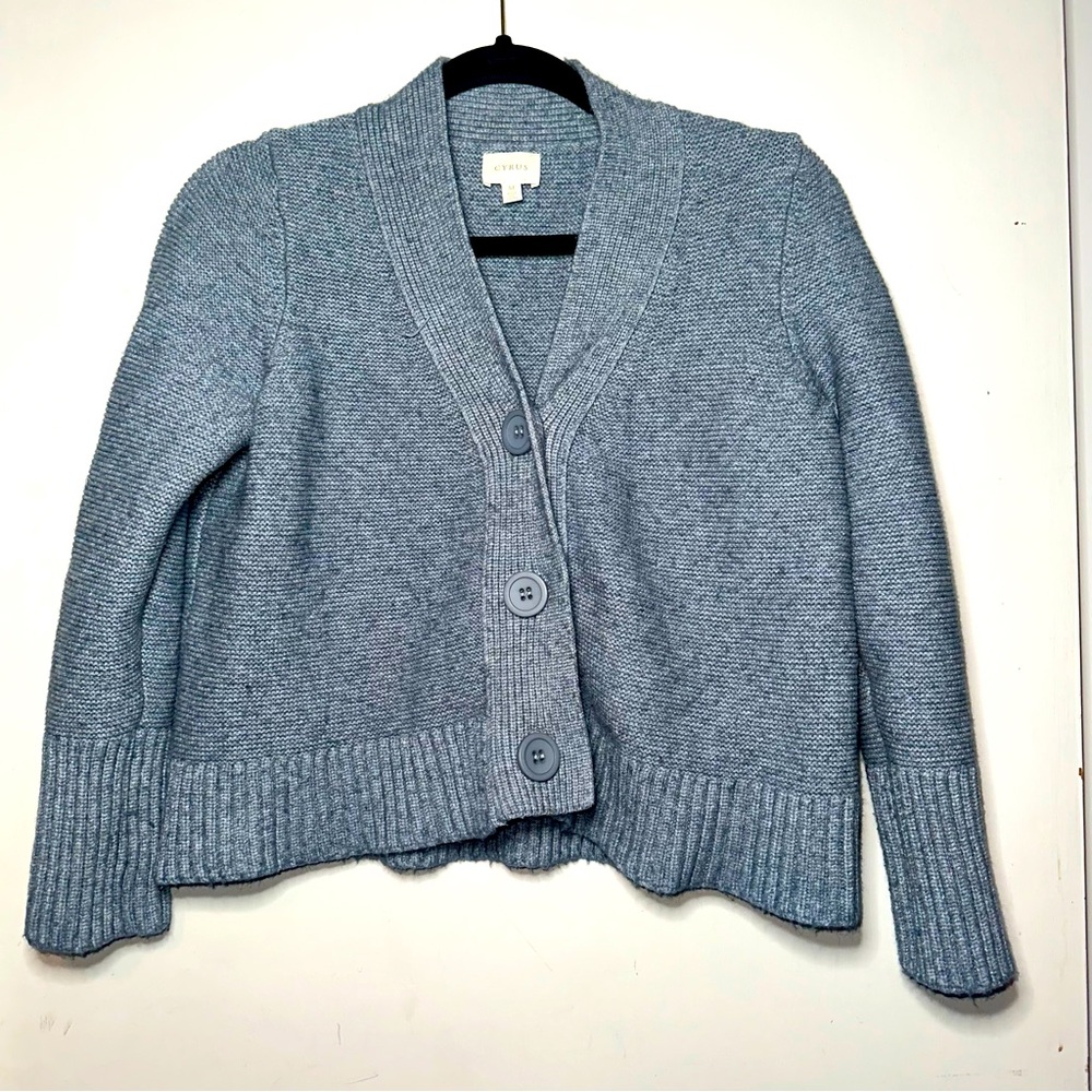 Cyrus Oversized Cropped Blue Sweater